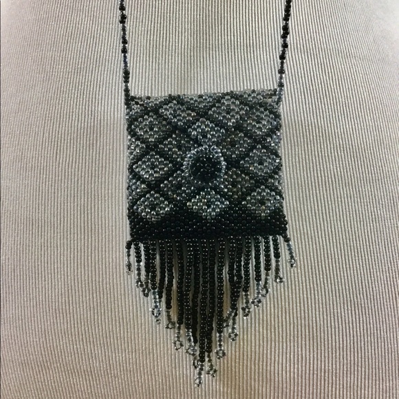 2 piece Beaded Purse Necklace BOHO - Picture 4 of 7